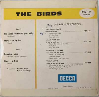 Lot 147 - THE BIRDS - NO GOOD WITHOUT YOU BABY 7