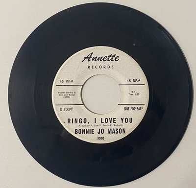 Lot 160 - BONNIE JO MASON (CHER) - RINGO, I LOVE YOU / BEATLE BLUE (PROMO DJ COPY 1000)