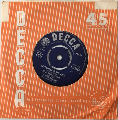 Lot 156 - PAUL AND RITCHIE AND THE CRYING SHAMES - SEPTEMBER IN THE RAIN 7" (ORIGINAL UK COPY - DECCA F 12483)