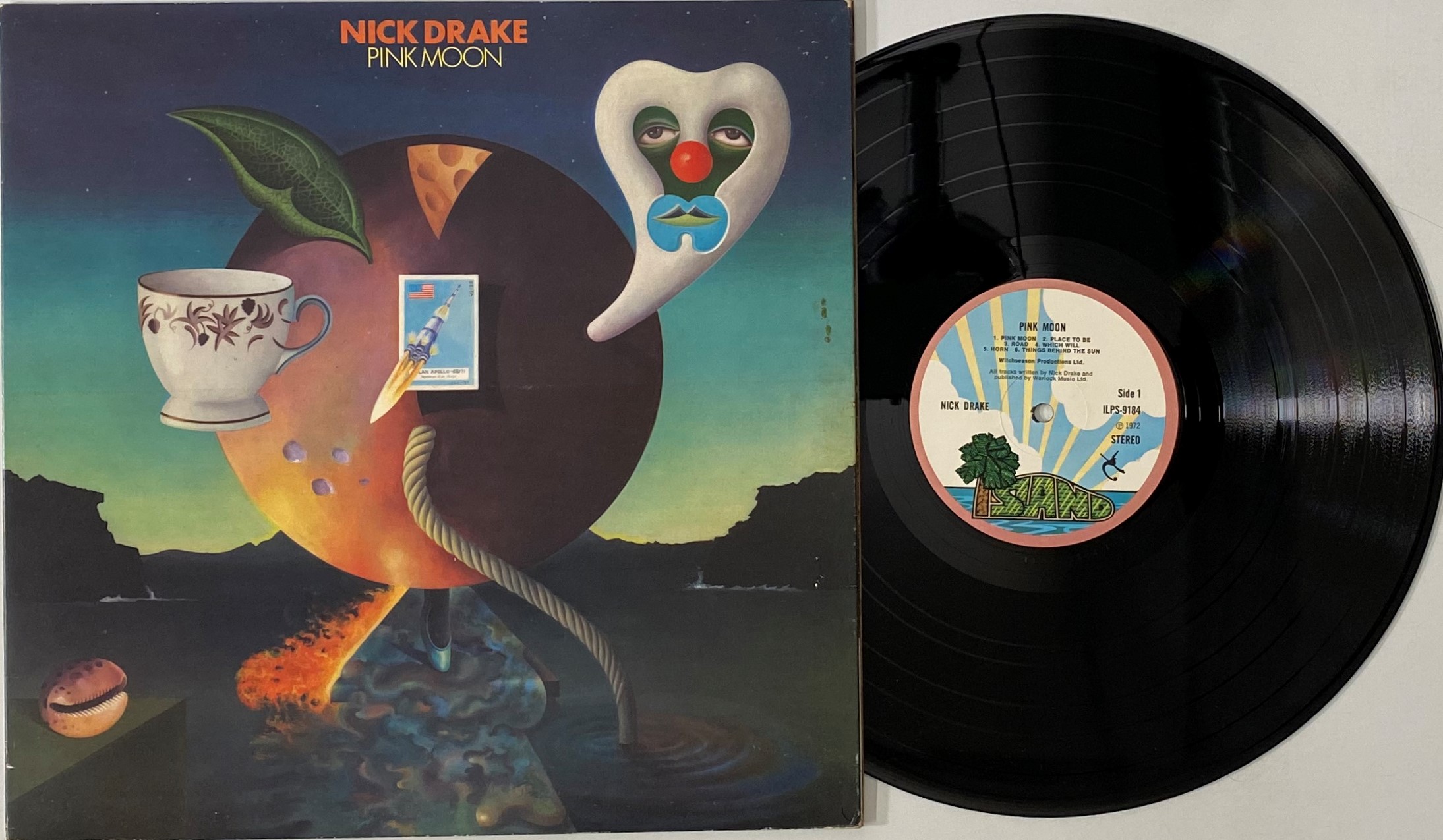 Lot 739 - NICK DRAKE - PINK MOON LP (UK PINK-RIM