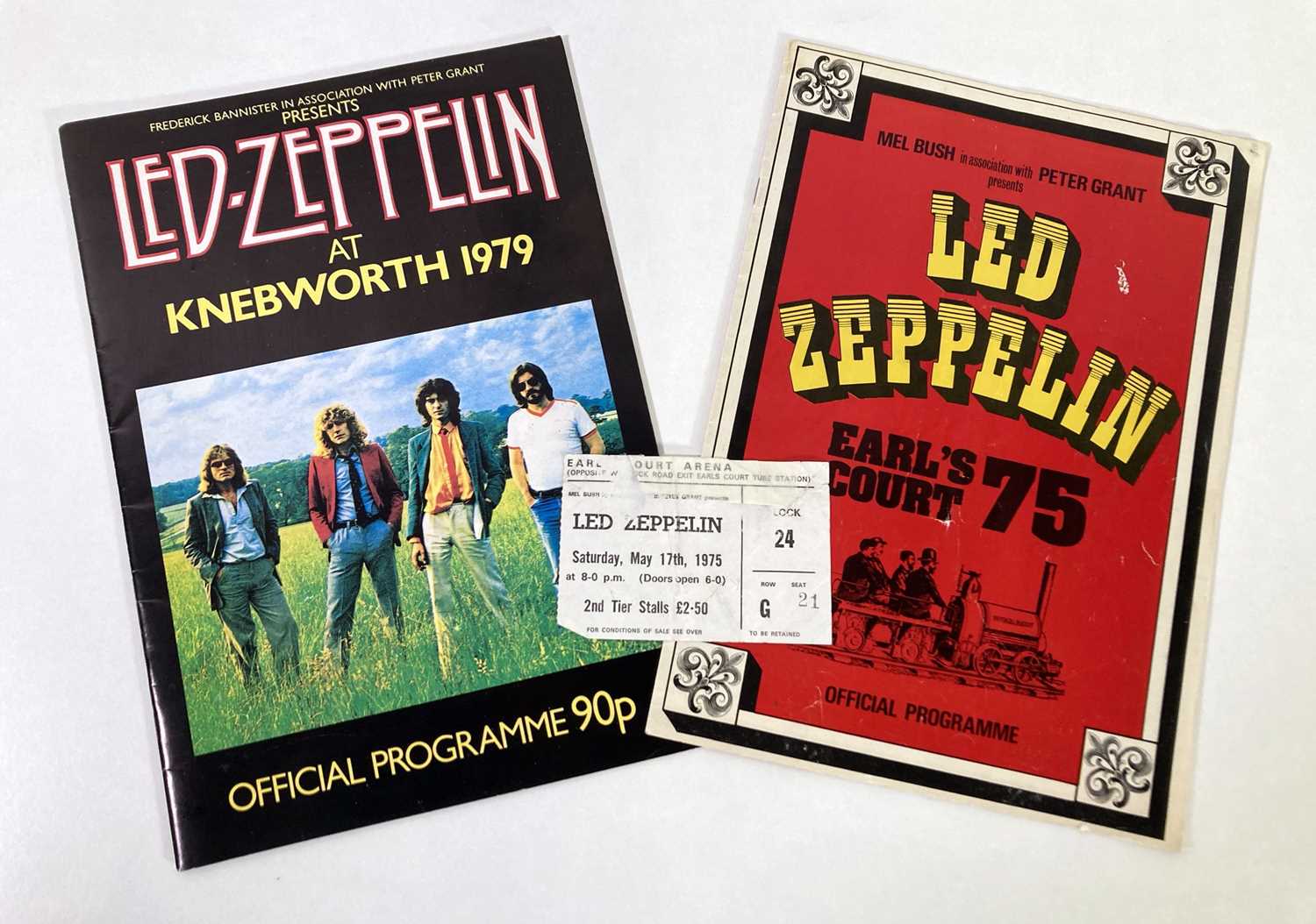 Lot 349 - LED ZEPPELIN CONCERT PROGRAMME AND TICKETS.