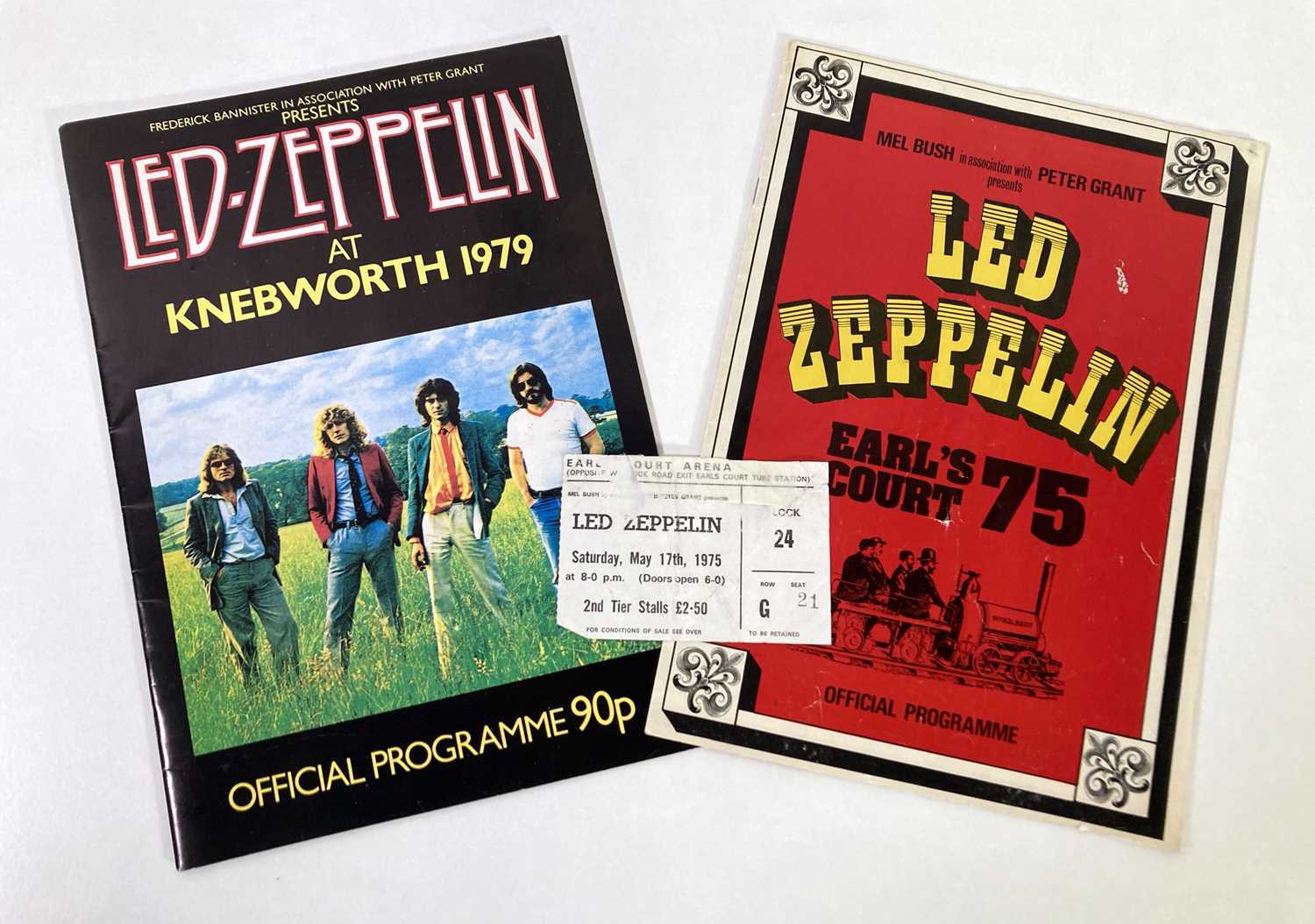 Led Zeppelin Programme Lot 349 - LED ZEPPELIN CONCERT PROGRAMME AND TICKETS.