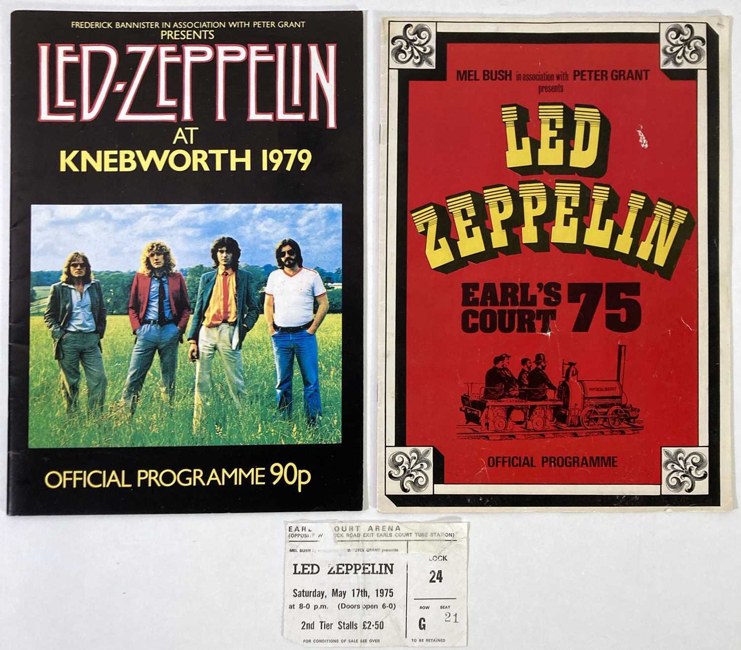 Led Zeppelin Programme Lot 349 - LED ZEPPELIN CONCERT PROGRAMME AND TICKETS.