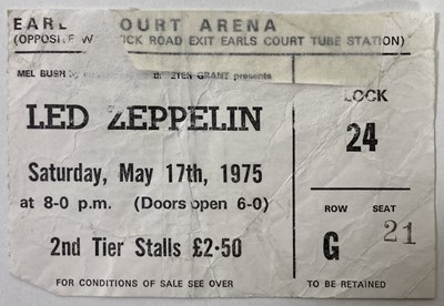 Lot 349 - LED ZEPPELIN CONCERT PROGRAMME AND TICKETS.