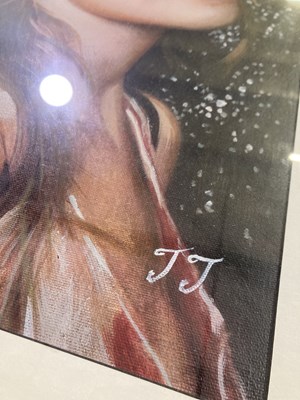 Lot 403 - KYLIE MINOGUE ORIGINAL ARTWORK, MIXED MEDIA ON CANVAS.