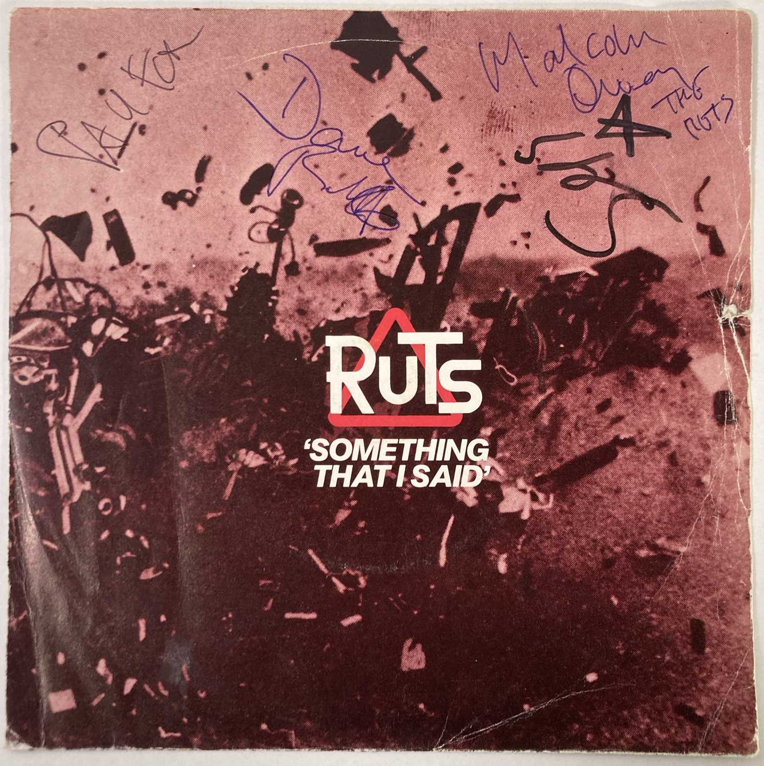 Lot 280 - THE RUTS - FULLY SIGNED 7" SINGLE.