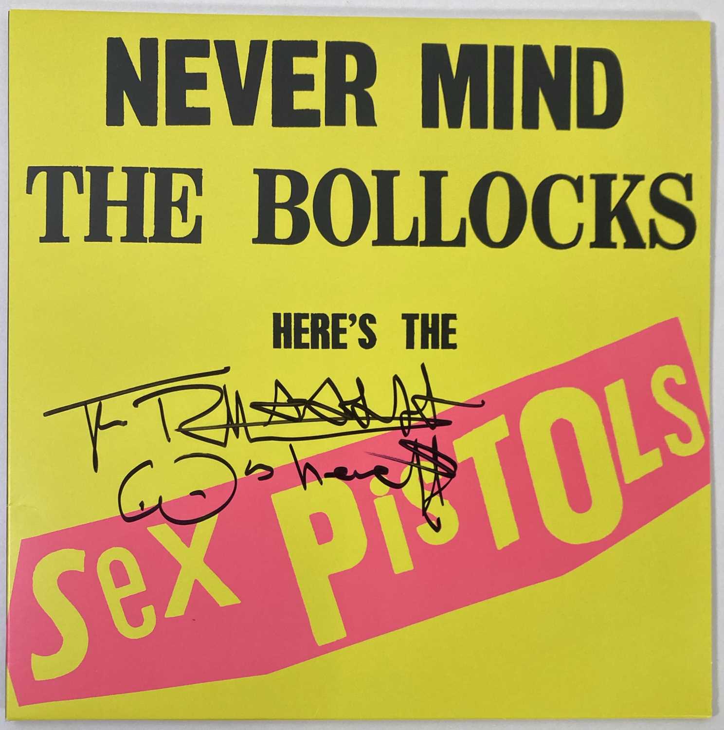 Lot 283 - THE SEX PISTOLS - NMTB SLEEVE SIGNED BY JOHNNY ROTTEN.