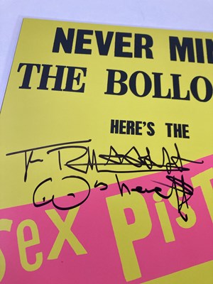 Lot 283 - THE SEX PISTOLS - NMTB SLEEVE SIGNED BY JOHNNY ROTTEN.