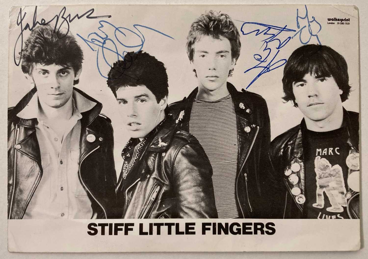 Lot 286 - STIFF LITTLE FINGERS - SIGNED ORIGINAL POSTCARD.