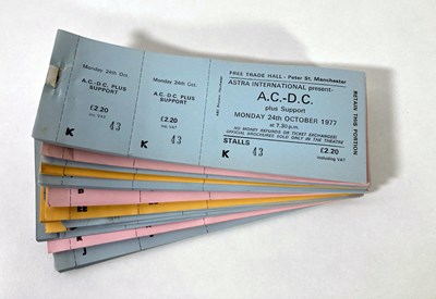 Lot 168 - MANCHESTER FREE TRADE HALL TICKET ARCHIVE - AC/DC.