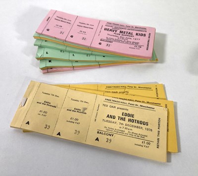 Lot 170 - MANCHESTER FREE TRADE HALL TICKET ARCHIVE - HEAVY METAL KIDS / EDDIE AND THE HOTRODS.