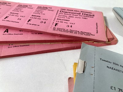 Lot 175 - MANCHESTER FREE TRADE HALL TICKET ARCHIVE - BUDGIE / NAZARETH / DIAMOND HEAD.