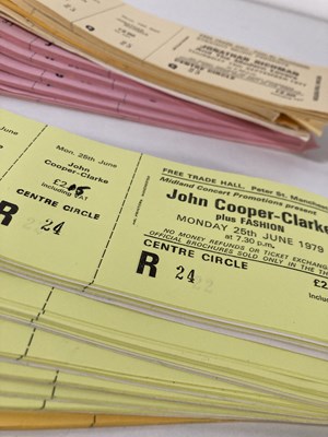 Lot 190 - MANCHESTER FREE TRADE HALL TICKET ARCHIVE - JONATHAN RICHMAN / JOHN COOPER CLARKE.