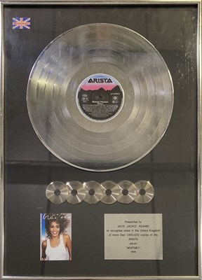 Lot 318 - WHITNEY HOUSTON PLATINUM AWARD.