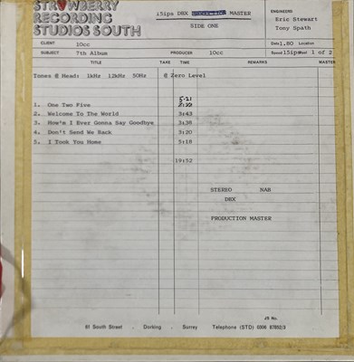 Lot 354 - 10CC MASTER TAPES - 'LOOK HEAR'.