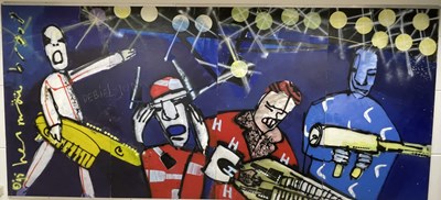 Lot 22 - HERMAN BROOD - A LARGE ORIGINAL WORK ON FOUR PANELS.