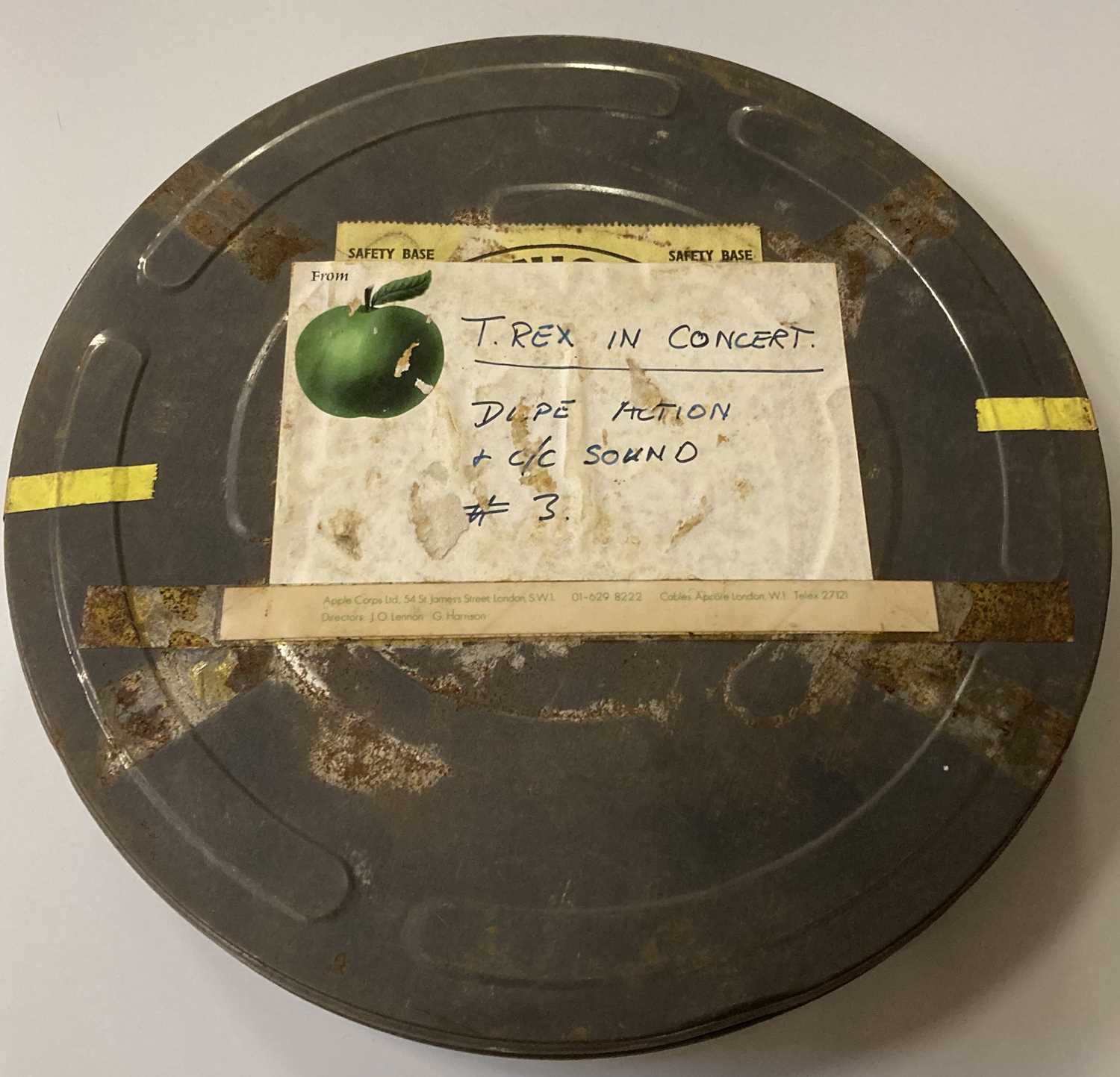 Lot 16 - APPLE FILMS CANISTER USED TO HOUSE T.REX IN CONCERT