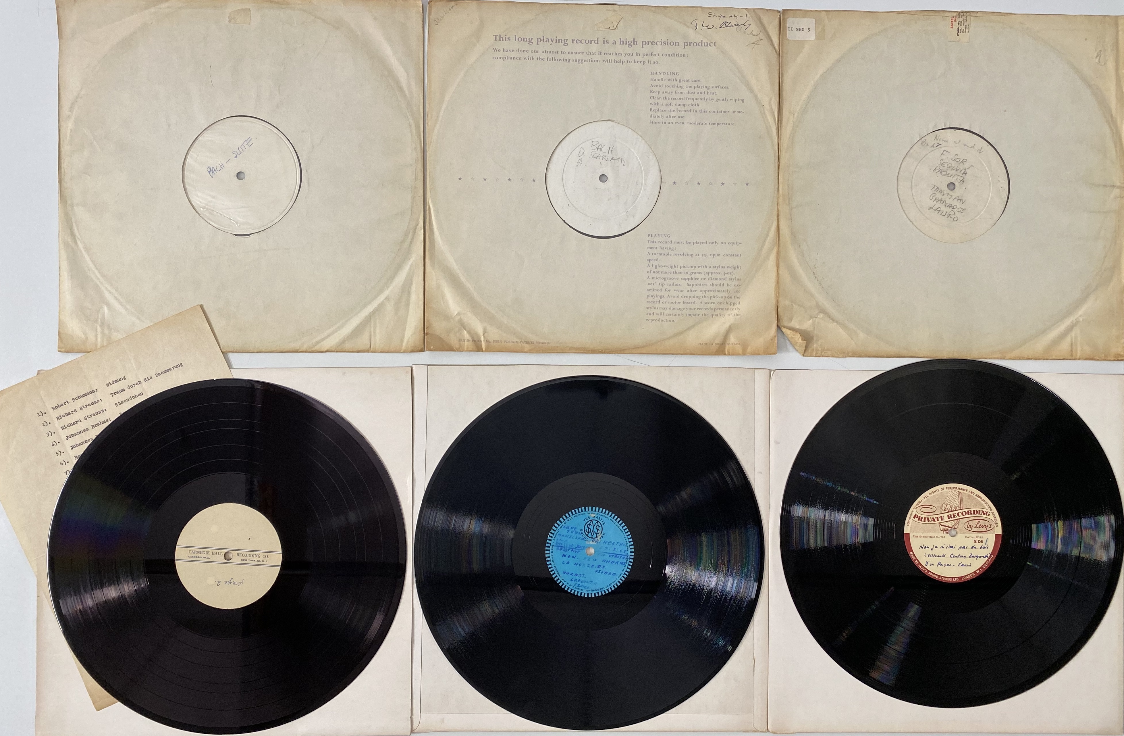 Lot 1031 - CLASSICAL - ACETATES/TEST PRESSING LPs