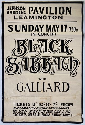 Lot 244 - BLACK SABBATH - A 1971 CONCERT POSTER FOR LEAMINGTON.