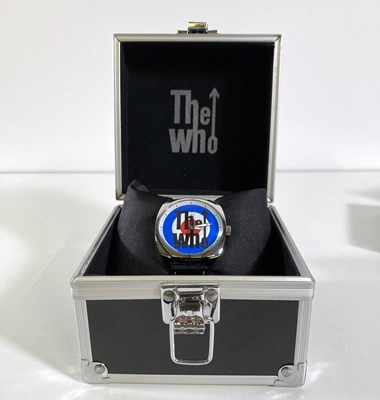Lot 301 - THE WHO - A LIMITED EDITION WATCH WITH BOX SIGNED BY TOWNSHEND AND ENTWISTLE.