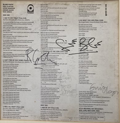 Lot 302 - BLIND FAITH - FULLY SIGNED SELF TITLED ALBUM SLEEVE.