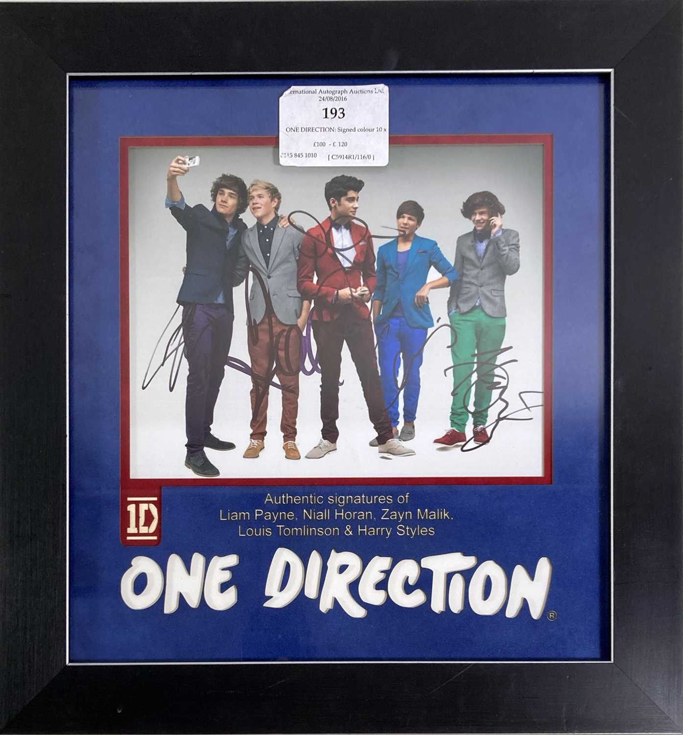One Direction Members Autograph Lot 308 - ONE DIRECTION - FULL SET OF SIGNATURES.