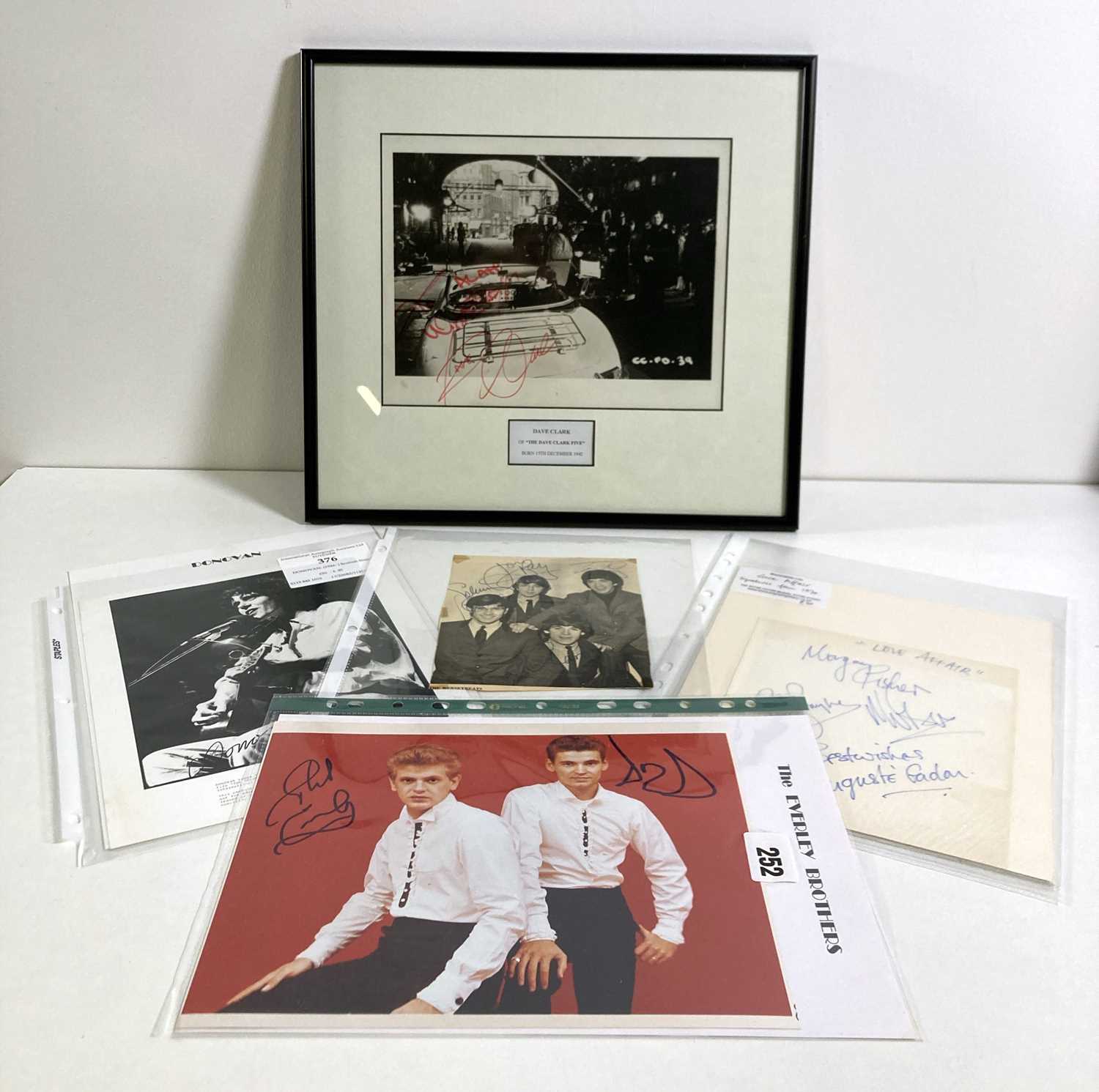 Lot 315 - 1960S STARS AUTOGRAPHS - DONOVAN / THE EVERLEY BROTHERS ETC.