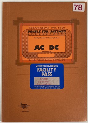 Lot 410 - AC/DC - 1978 CONTRACT AND CONCERT EPHEMERA.