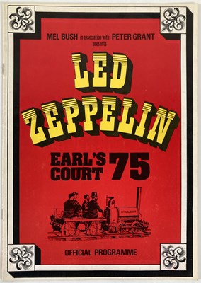 Lot 351 - LED ZEPPELIN - AN ORIGINAL PROGRAMME AND TICKET STUB, WITH A REPRODUCTION POSTER - EARL'S COURT 1975.