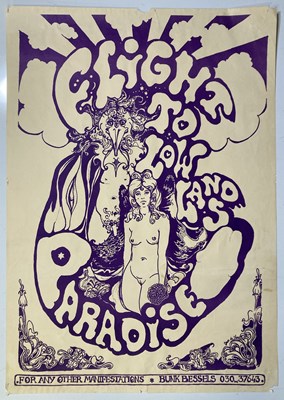 Lot 251 - FLIGHT TO LOWLANDS PARADISE 1968 - RARE PROMOTIONAL POSTER - PINK FLOYD / PRETTY THINGS / HENDRIX.