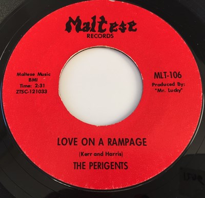 Lot 8 - THE PERIGENTS - LOVE ON A RAMPAGE/ BETTER KEEP MOVIN' 7" (US PRESS - MALTESE MLT-106)