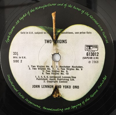 Lot 688 - JOHN LENNON/YOKO ONO - UNFINISHED MUSIC NO. 1 TWO VIRGINS (ORIGINAL UK STEREO COPY - TRACK 613012)