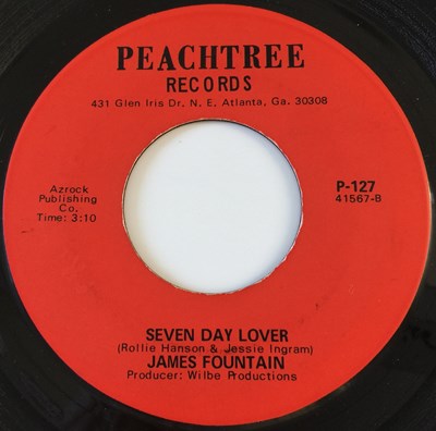 Lot 25 - JAMES FOUNTAIN - SEVEN DAY LOVER/ MALNUTRITION 7" (US SOUL - PEACHTREE P-127)