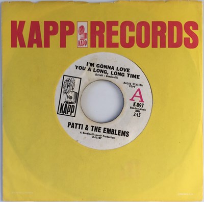 Lot 29 - PATTI & THE EMBLEMS - I'M GONNA LOVE YOU A LONG LONG TIME 7" (US SOUL PROMO - KAPP K-897)