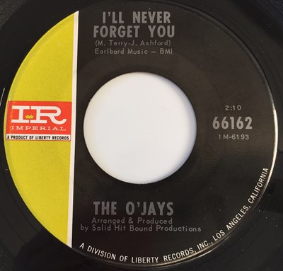 Lot 30 - THE O'JAYS - I'LL NEVER FORGET YOU/ PRETTY WORDS 7" (US NORTHERN - IMPERIAL 66162)