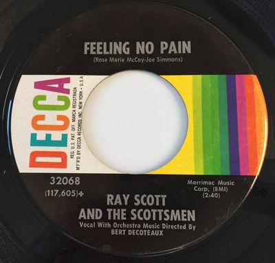 Lot 35 - RAY SCOTT - RIGHT NOW/ FEELING NO PAIN 7" (US SAMPLE COPY - DECCA 32068)