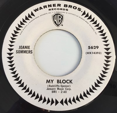 Lot 39 - JOANIE SOMMERS - DON'T PITY ME/ MY BLOCK 7" (US NORTHERN - WARNER BROS PROMO 5629)