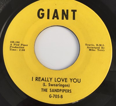 Lot 40 - THE SANDPIPERS - I REALLY LOVE YOU/ LONELY TOO YOUNG 7" (US NORTHERN - GIANT G-705)