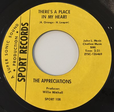 Lot 202 - THE APPRECIATIONS - SHE NEVER REALLY LOVED ME (SPORT RECORDS - SPORT 108)