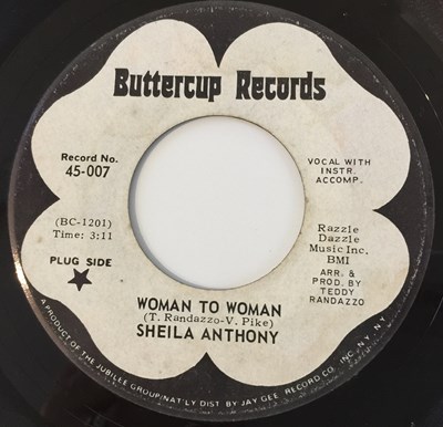 Lot 203 - SHEILA ANTHONY - LIVIN' IN LOVE 7" (PROMO - BUTTERCUP RECORDS - 45-007)