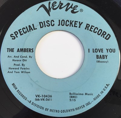 Lot 53 - THE AMBERS - I LOVE YOU BABY/ NOW I'M IN TROUBLE 7" (US PROMO - VERVE VK-10436)