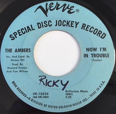 Lot 53 - THE AMBERS - I LOVE YOU BABY/ NOW I'M IN TROUBLE 7" (US PROMO - VERVE VK-10436)