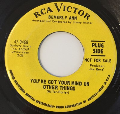 Lot 204 - BEVERLY ANN - YOU'VE GOT YOUR MIND ON OTHER THINGS 7" (RCA VICTOR - PROMO - 47-9468)