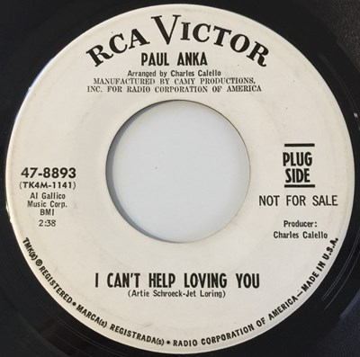 Lot 205 - PAUL ANKA - I CAN'T HELP LOVING YOU 7" (RCA VICTOR - PROMO - 47-8893)