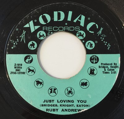 Lot 207 - RUBY ANDREWS - JUST LOVING YOU 7" (ZODIAC RECORDS - Z1010)