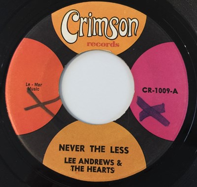 Lot 208 - LEE ANDREWS & THE HEARTS - NEVER THE LESS 7" (CRIMSON RECORDS - CR-1009)