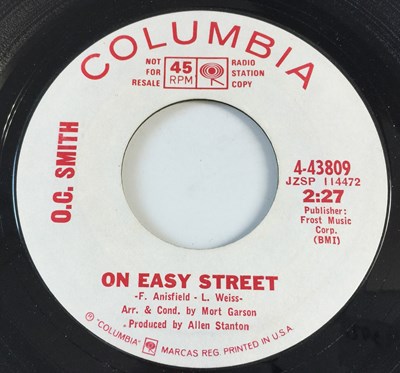 Lot 64 - OC SMITH - ON EASY STREET/ BEYOND THE NEXT HILL 7" (US PROMO - COLUMBIA 4-43809)