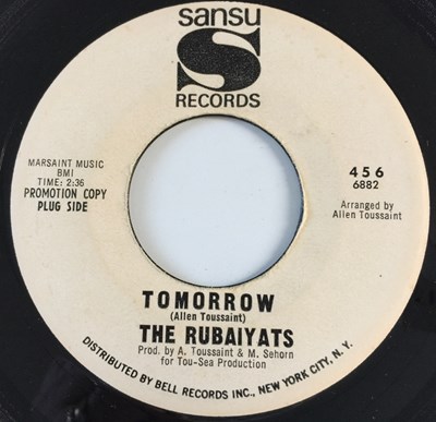 Lot 68 - THE RUBAIYATS - OMAR KHAYYAM/ TOMORROW 7" (US PROMO - SANSU RECORDS 456)