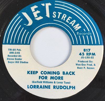 Lot 69 - LORRAINE RUDOLPH - KEEP COMING BACK FOR MORE 7" (US NORTHERN - JET STREAM 817)