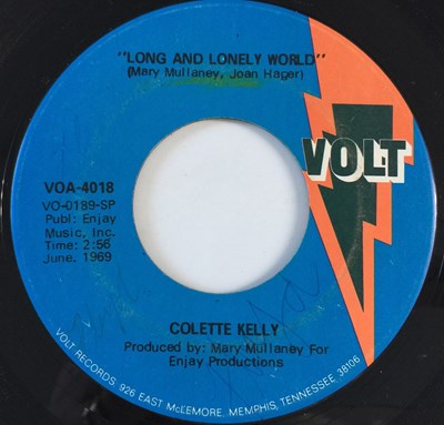 Lot 71 - COLETTE KELLY - CITY OF FOOLS/ LONG AND LONELY WORLD 7" (US NORTHERN - VOLT VOA-4018)